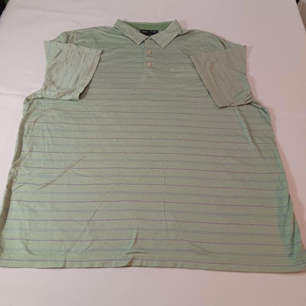 Jos A Bank Traditional Fit Men Green Stripes Short Sleeve Cotton Polo Shirt 4XLT - Picture 8 of 14
